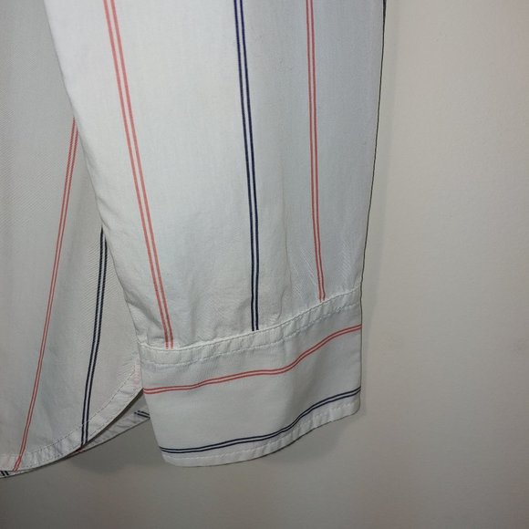 J.Crew Classic White with Black and Red Stripe Button Up Shirt Size 8 New/No Tag - Picture 3 of 11